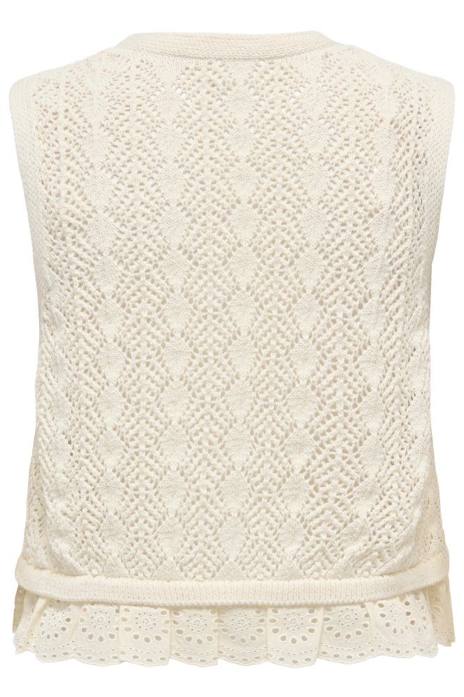 Jacqueline de Yong ecru dames top | Achteraanzicht