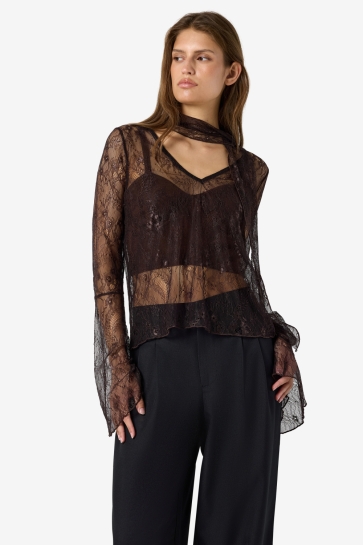Noisy may Blouse NMIDA L/S LACE SCARF TOP 27039844 DELICIOSO