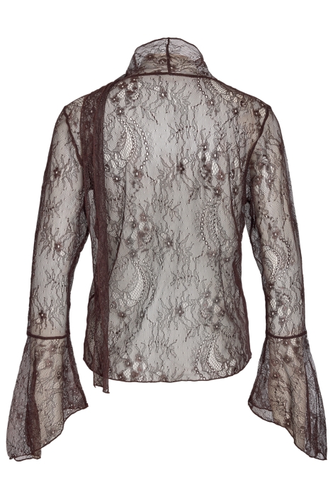 Noisy may bruine dames blouse | Achteraanzicht