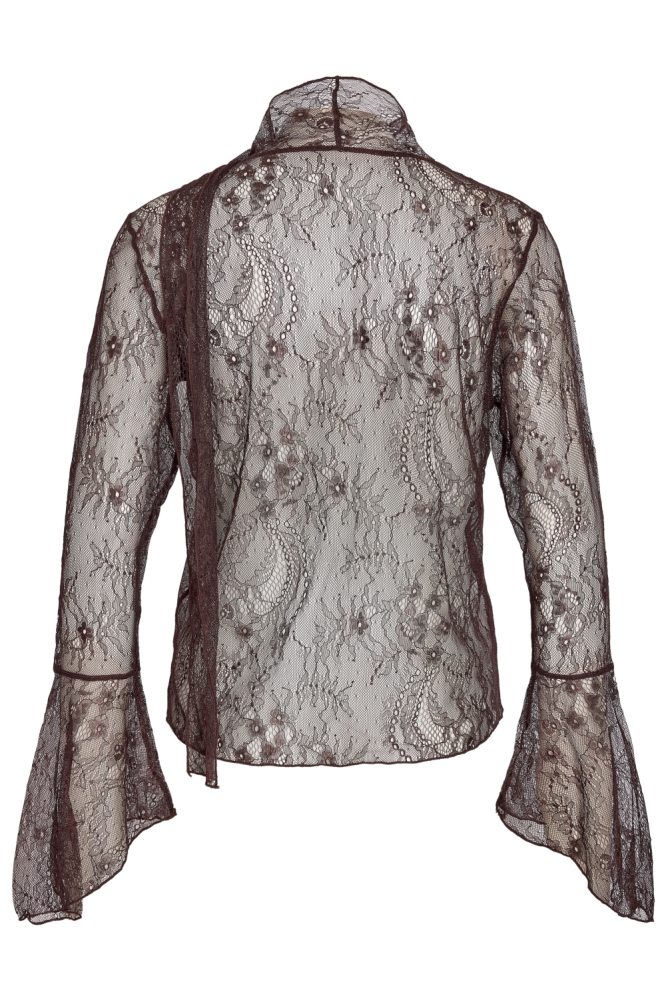 Noisy may bruine dames blouse | Achteraanzicht