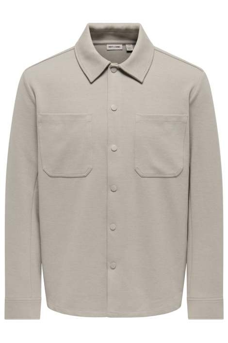 Only & Sons beige heren overhemd | Vooraanzicht