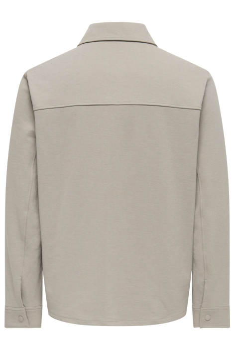 Only & Sons beige heren overhemd | Achteraanzicht