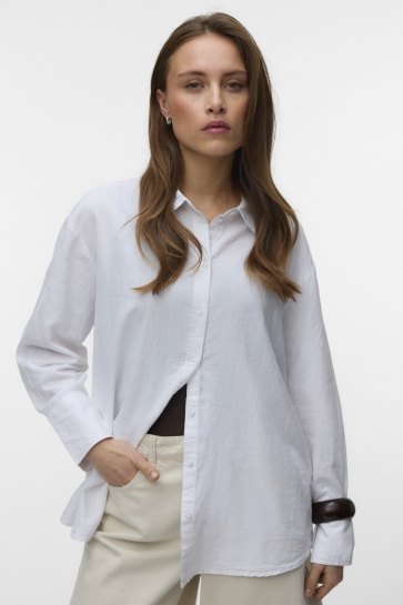 Vero Moda vmmarley ls shirt wvn sb4 Wit