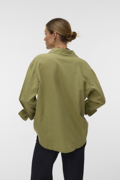 Vero Moda groene dames blouse | Model achteraanzicht
