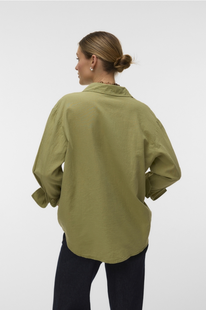 Vero Moda groene dames blouse | Model achteraanzicht