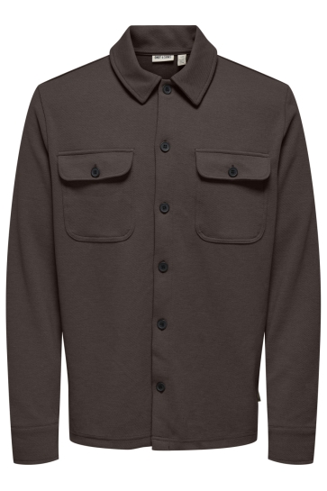 Only & Sons Overhemd ONSNEWKODYL OVERSHIRT SWEAT NOOS 22021279 Coffee Bean/MELANGE
