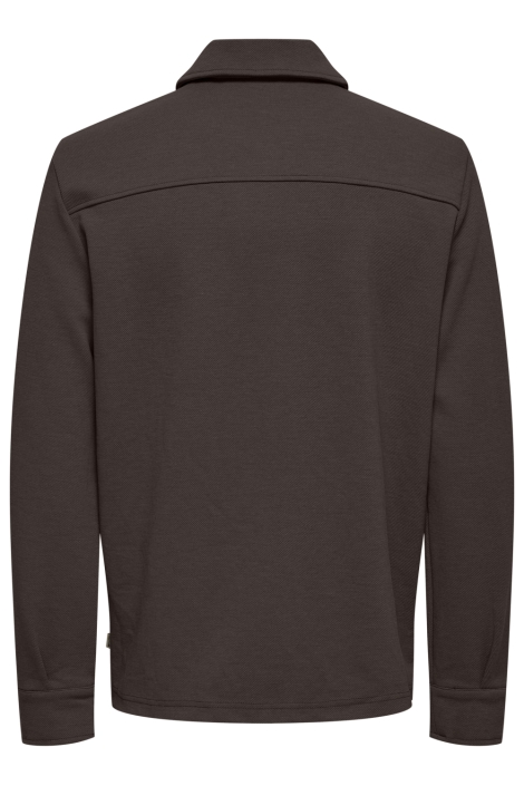 Only & Sons bruine heren overhemd | Achteraanzicht