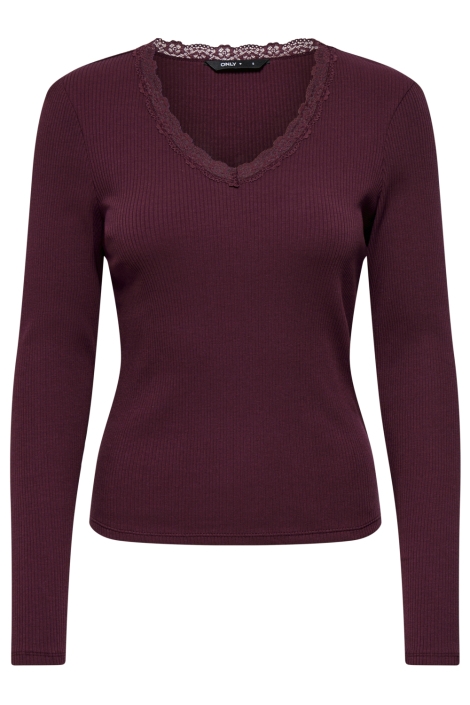 Only bordeaux dames t-shirt | Vooraanzicht