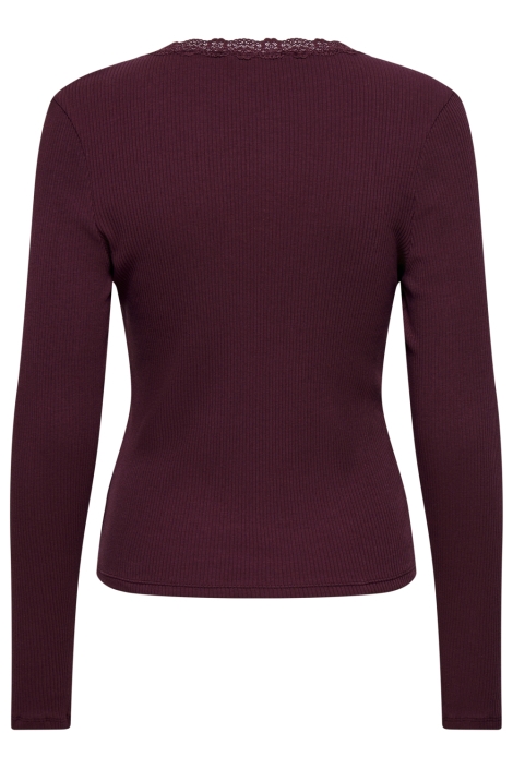 Only bordeaux dames t-shirt | Achteraanzicht