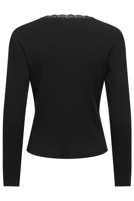 Only zwarte dames t-shirt | Achteraanzicht