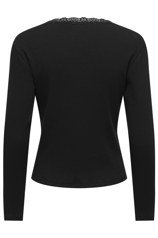 Only zwarte dames t-shirt | Achteraanzicht