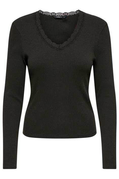 Only bruine dames t-shirt | Vooraanzicht