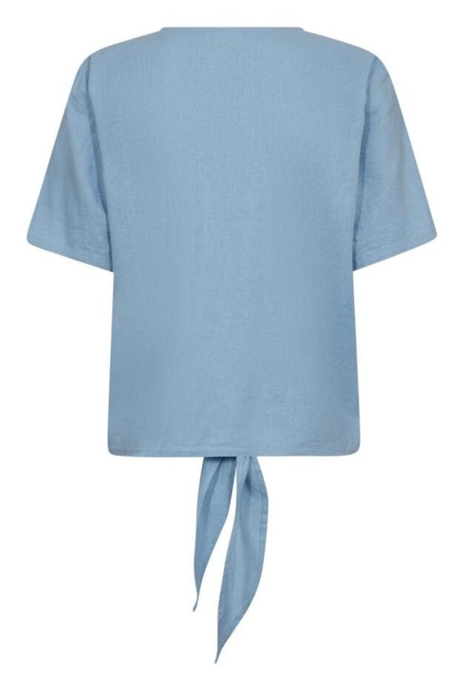 Freequent blauwe dames blouse | Achteraanzicht