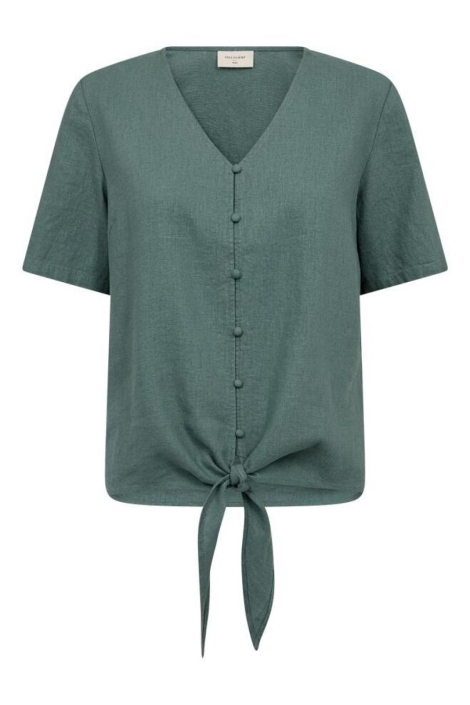 Freequent groene dames blouse | Vooraanzicht