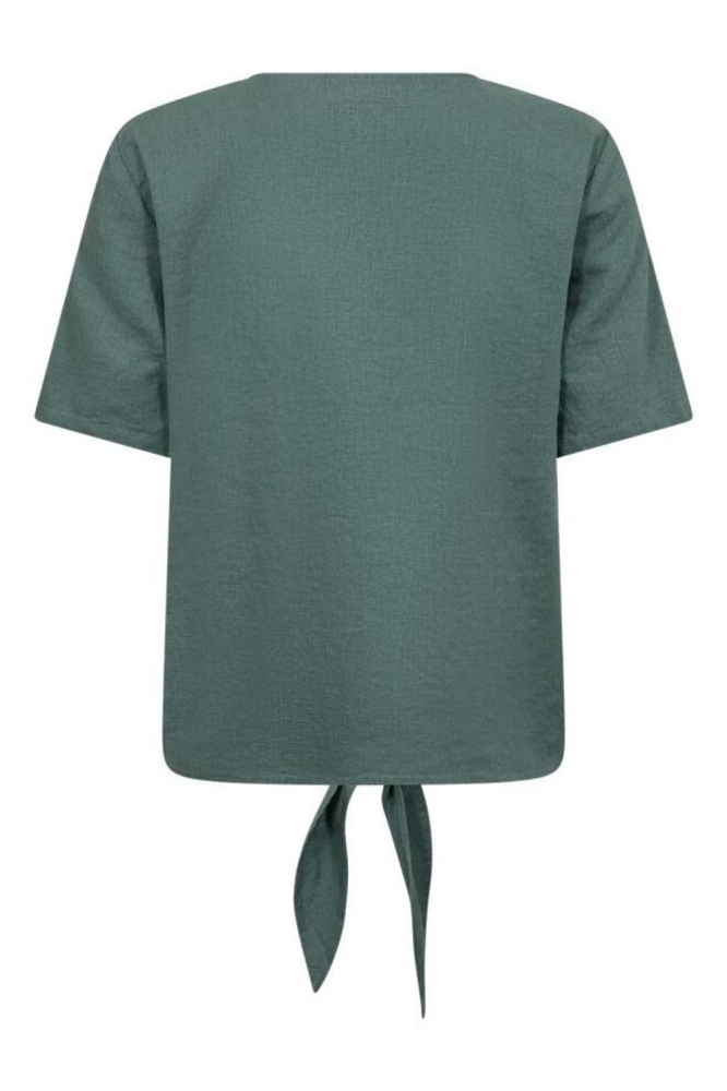 Freequent groene dames blouse | Achteraanzicht