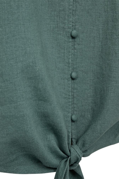 Freequent groene dames blouse | Close up