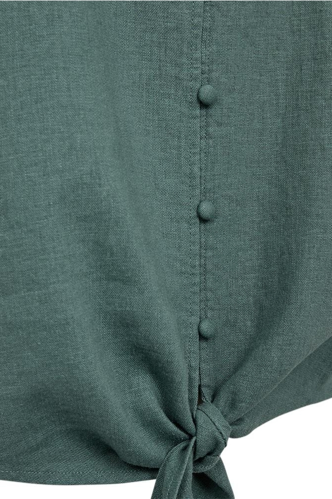 Freequent groene dames blouse | Close up