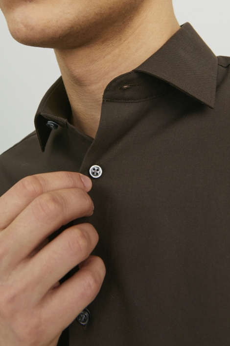 Jack & Jones bruine heren overhemd | Close up