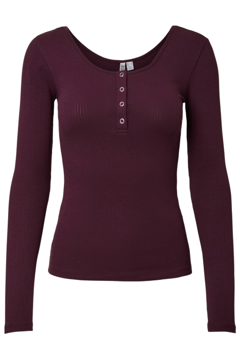 Pieces bordeaux dames t-shirt | Vooraanzicht