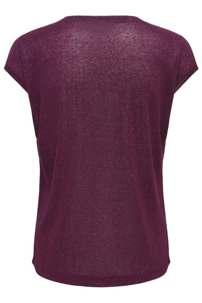 Only bordeaux dames t-shirt | Achteraanzicht