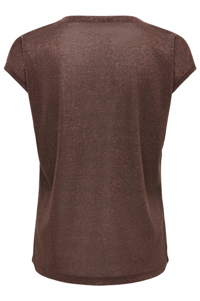 Only bruine dames t-shirt | Achteraanzicht