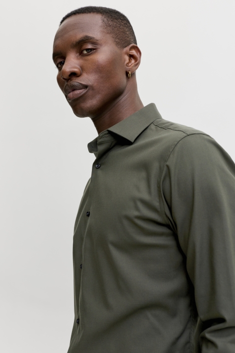 Jack & Jones groene heren overhemd | Close up