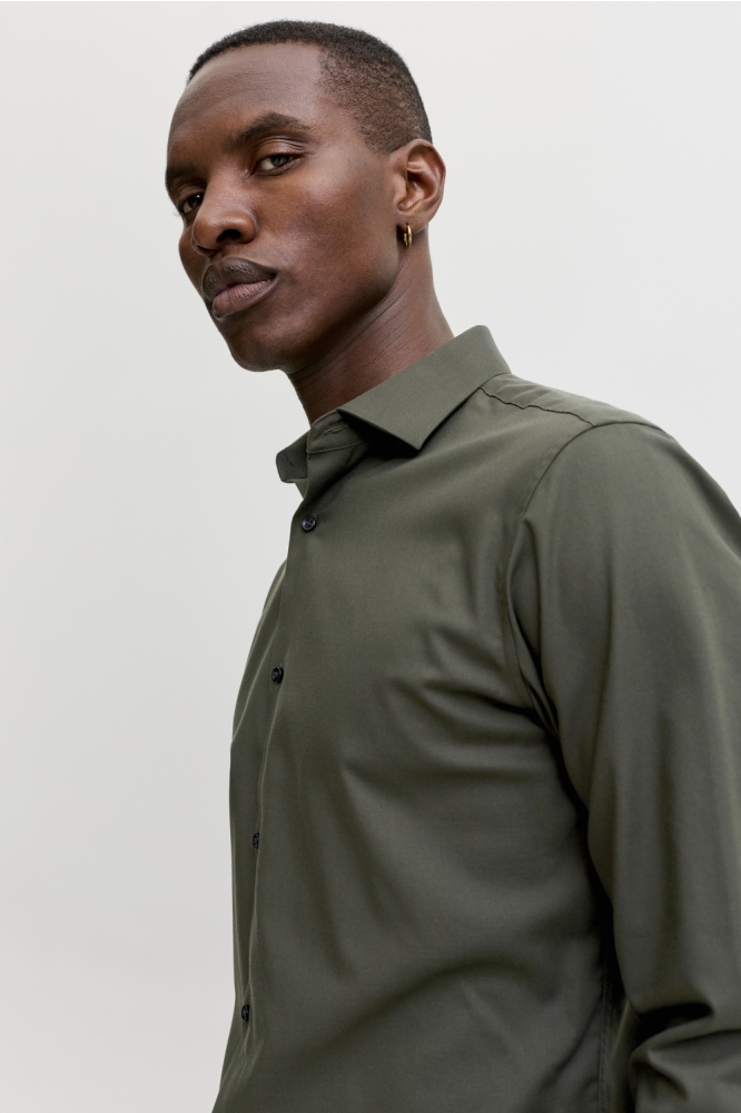 Jack & Jones groene heren overhemd | Close up