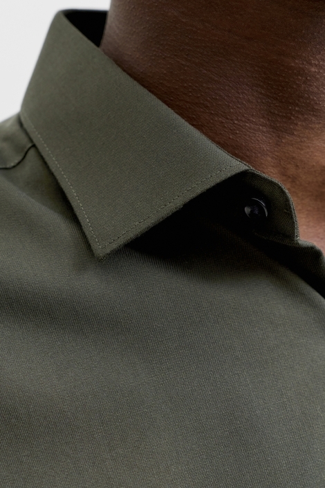Jack & Jones groene heren overhemd | Close up
