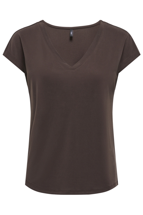 Only bruine dames t-shirt | Vooraanzicht