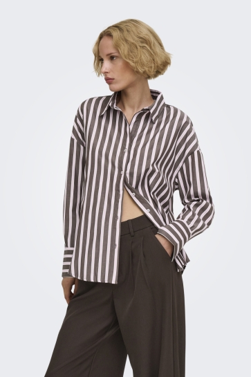 Only Blouse ONLOREGON ALVA LS REG SHIRT NOOS WV 15367554 Coffee Bean PIROUETTE