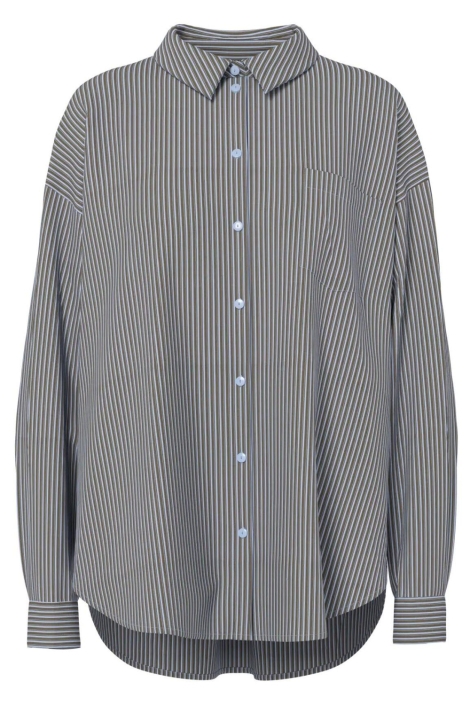 Pieces blauwe dames blouse | Vooraanzicht