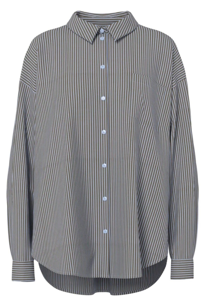 Pieces blauwe dames blouse | Vooraanzicht