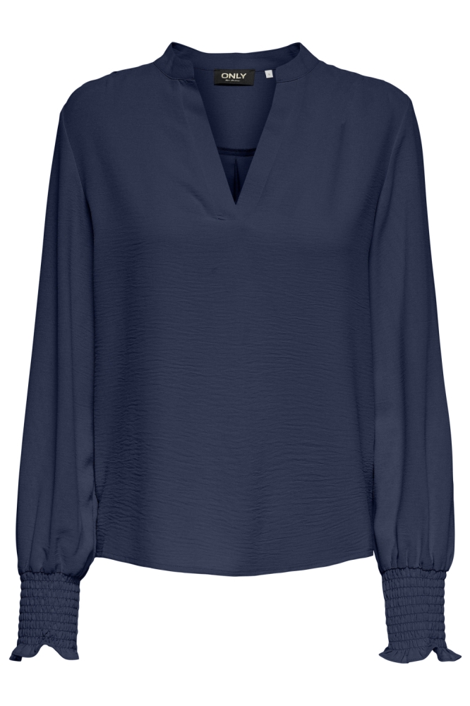 Only blauwe dames t-shirt | Vooraanzicht