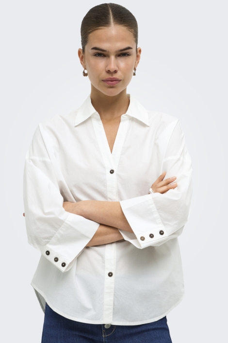 Only witte dames blouse | Model vooraanzicht