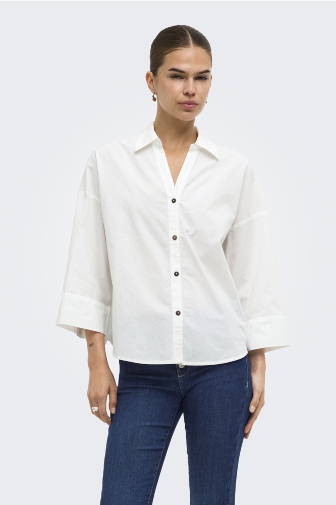 Only witte dames blouse | Model vooraanzicht