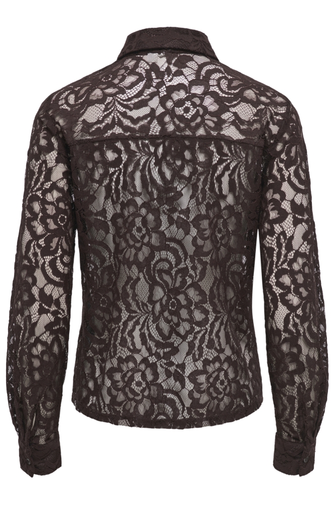 Only bruine dames blouse | Achteraanzicht