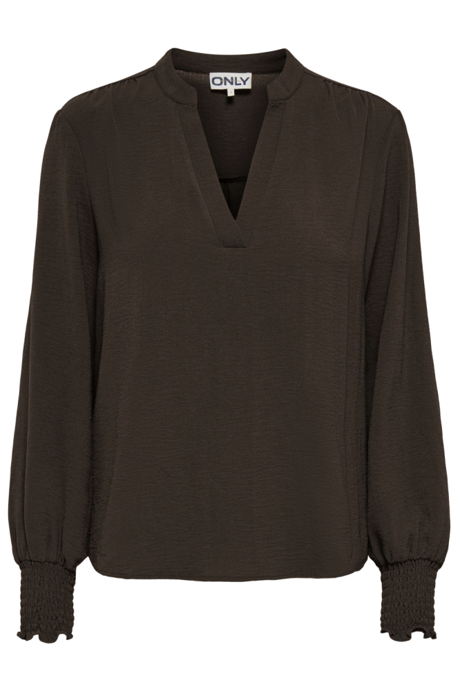 Only bruine dames blouse | Vooraanzicht