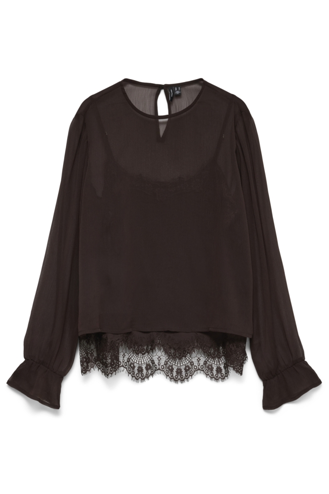 Vero Moda bruine dames blouse | Vooraanzicht