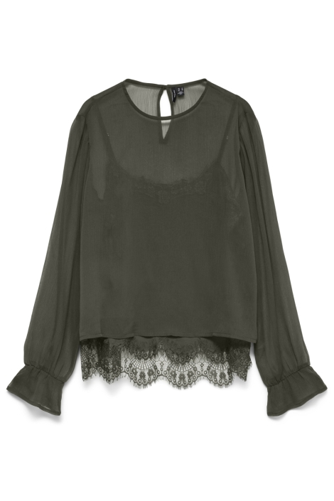 Vero Moda groene dames blouse | Vooraanzicht