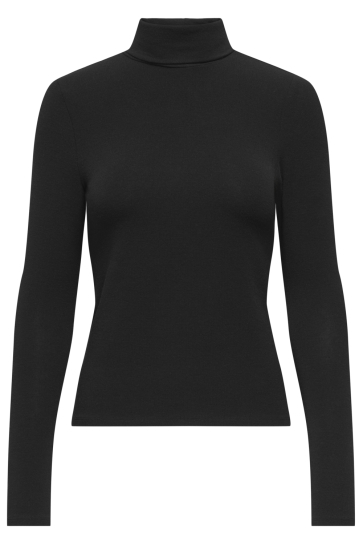 Only Top ONLGLAMOUR L/S ROLL-NECK TOP JRS NO 15380914 Black