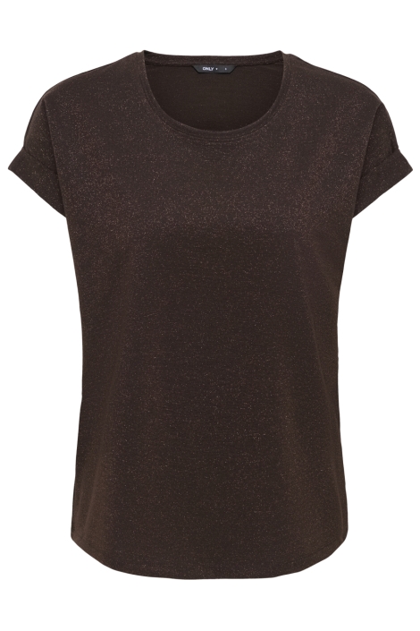 Only bruine dames t-shirt | Vooraanzicht