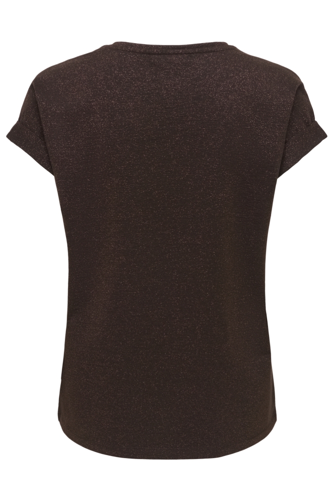 Only bruine dames t-shirt | Achteraanzicht