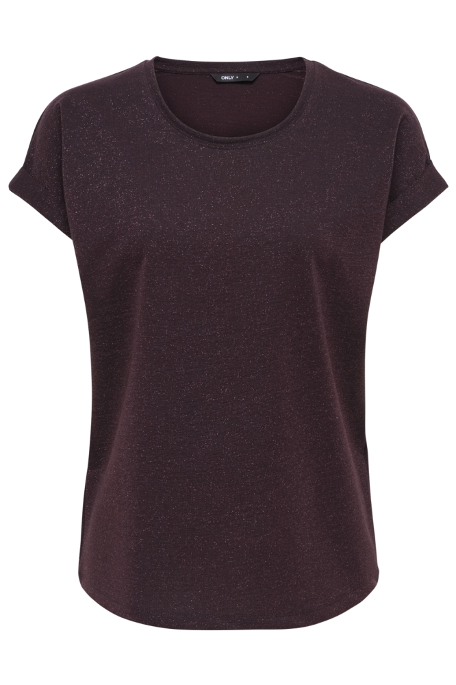 Only bordeaux dames t-shirt | Vooraanzicht