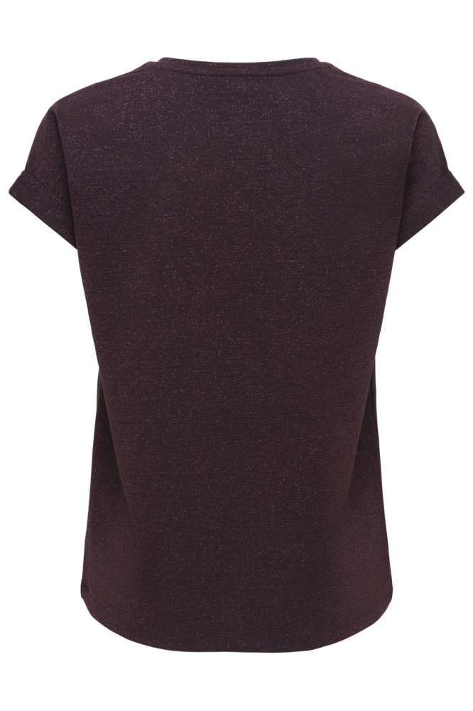 Only bordeaux dames t-shirt | Achteraanzicht