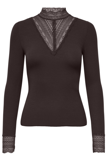 Only onltilde l/s high neck lace top jrs Bruin