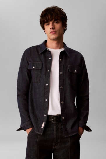 Calvin Klein Overhemd ICONIC INDIGO WSTRN LV04RH779G 46E ICONIC INDIGO