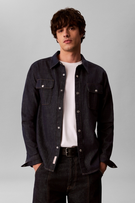 Calvin Klein blauwe heren overhemd | 