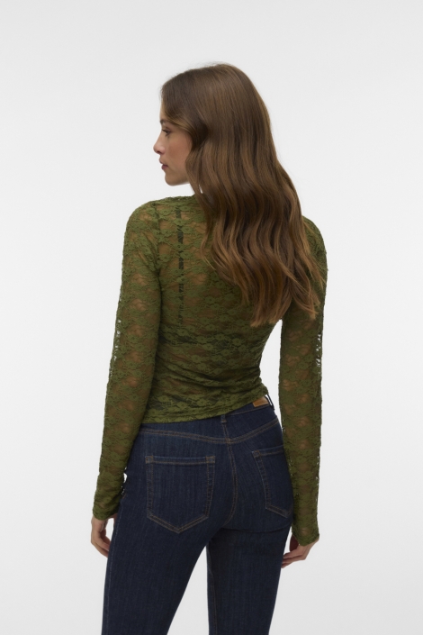 Vero Moda groene dames top | Model achteraanzicht