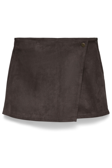 Vero Moda Broek VMMEADOW HW FAUX SUEDE SKORT JRS BT 10351289 Chocolate Torte
