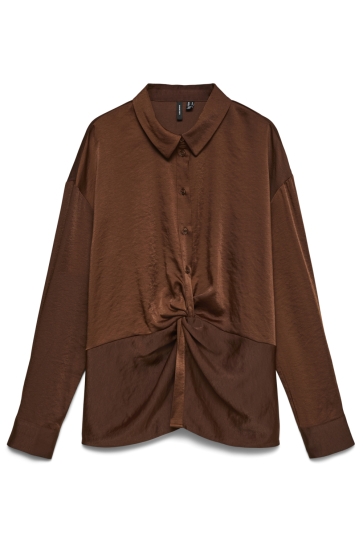 Vero Moda Blouse VMAMAYA L/S KNOT DETAIL SHIRT WVN 10351168 POTTING SAIL